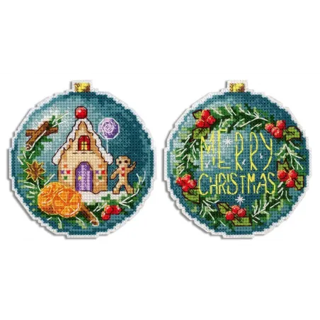 Boule de Noël. Maison en pain d'épices. SR-708