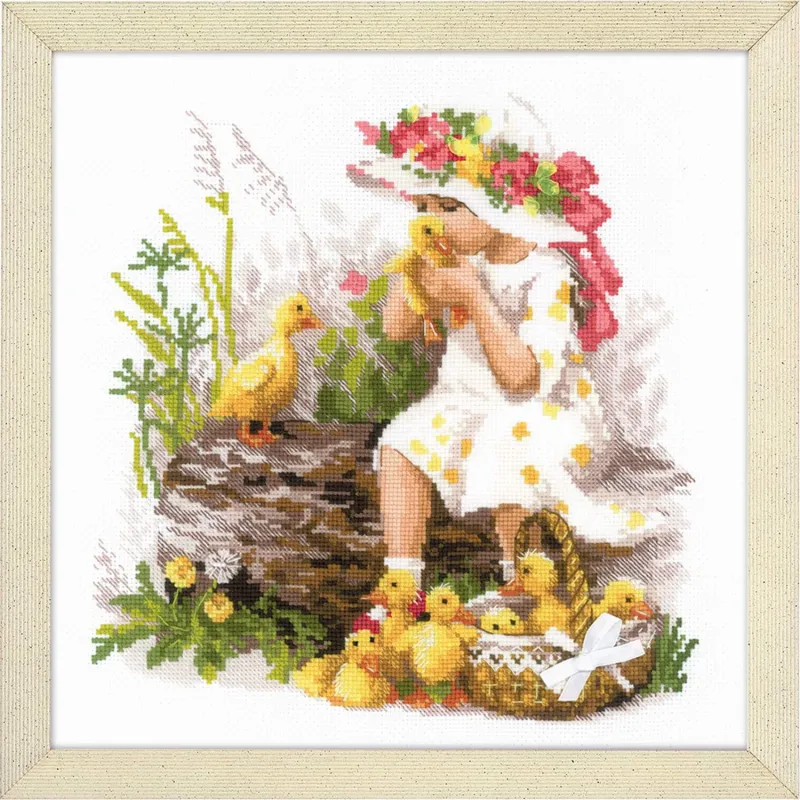 Mädchen mit Entenküken SR1781
