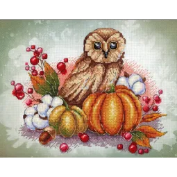 Hibou sur une citrouille SRK-706
