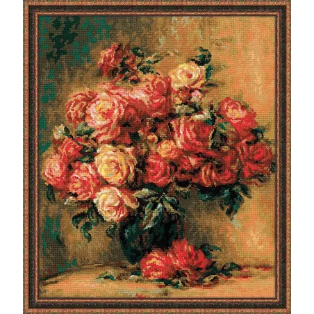 Bouquet de roses d'après le tableau 1402 de Pierre-August Renoir