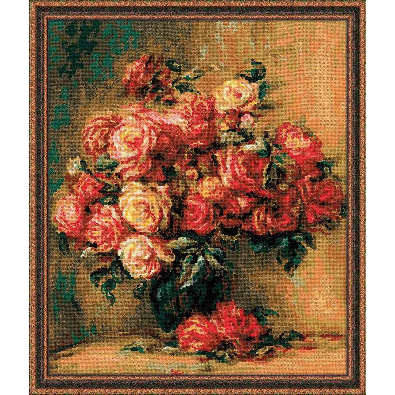 Strauß Rosen nach dem Gemälde von Pierre-August Renoir 1402