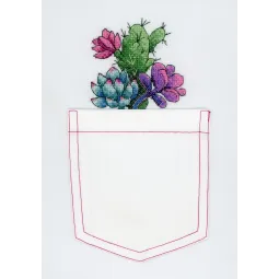 Kit de point de croix sur toile hydrosoluble Cactus et Succulentes SV-240
