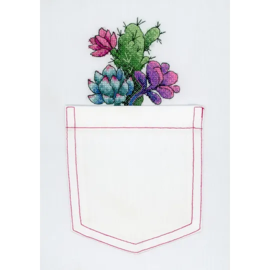 Wasserlösliches Canvas-Kreuzstich-Set Kaktus und Sukkulenten SV-240