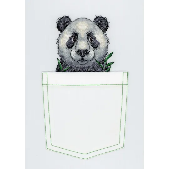 Kit point de croix sur toile soluble à l'eau Panda joyeux SV-241