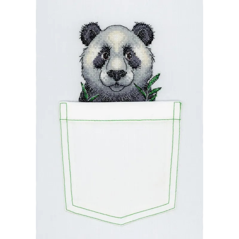 Kit point de croix sur toile soluble à l'eau Panda joyeux SV-241