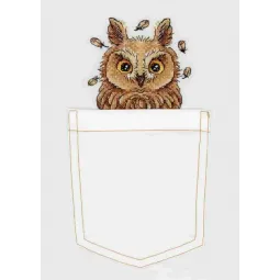 Wasserlösliches Kreuzstich-Set mit Leinwand Neugierige Eule SV-245