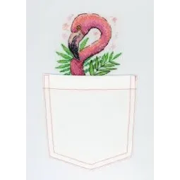 Kit de point de croix sur toile soluble dans l'eau Flamant rose SV-248