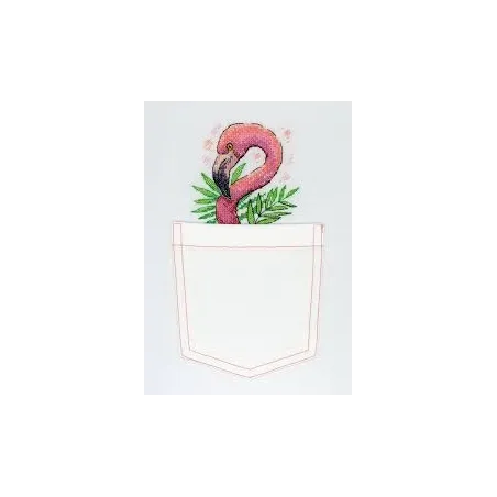 Wasserlösliches Leinwand-Kreuzstich-Set Pink Flamingo SV-248