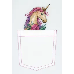 Kit point de croix sur toile soluble à l'eau Licorne féerique SV-250