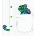Kit point de croix sur toile soluble à l'eau Caméléon curieux SV-253