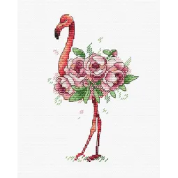 Vandenyje tirpus drobės kryželiu siuvinėjimo rinkinys Flamingo SV-254