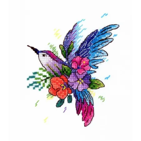 Kit point de croix toile soluble Oiseau de Paradis SV-256