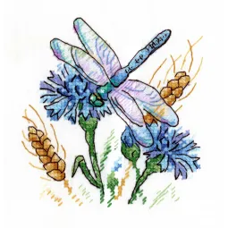 Wasserlösliches Leinwand-Kreuzstich-Kit Kornblumen-Aroma SV-530