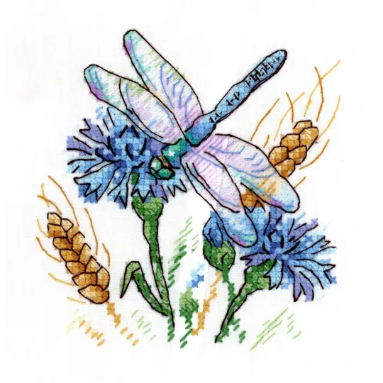 Wasserlösliches Leinwand-Kreuzstich-Kit Kornblumen-Aroma SV-530