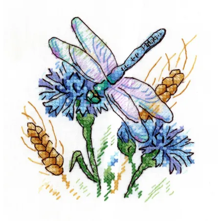 Wasserlösliches Leinwand-Kreuzstich-Kit Kornblumen-Aroma SV-530