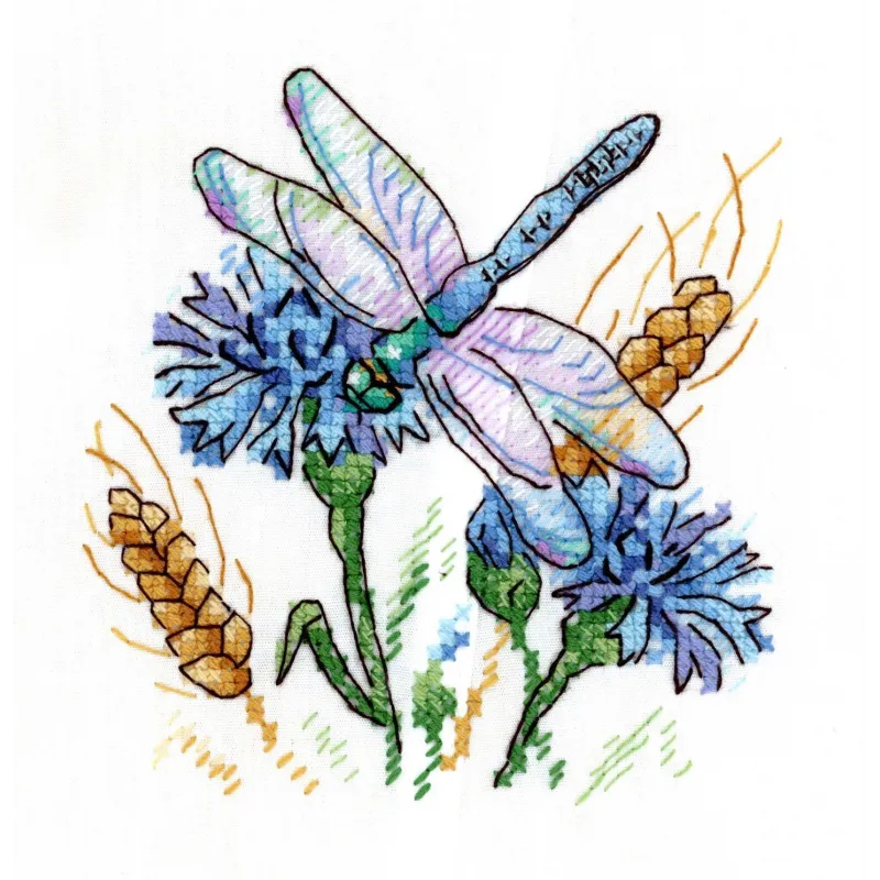 Wasserlösliches Leinwand-Kreuzstich-Kit Kornblumen-Aroma SV-530