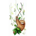 Water-soluble canvas cross sitch kit Perky sloth SV-538