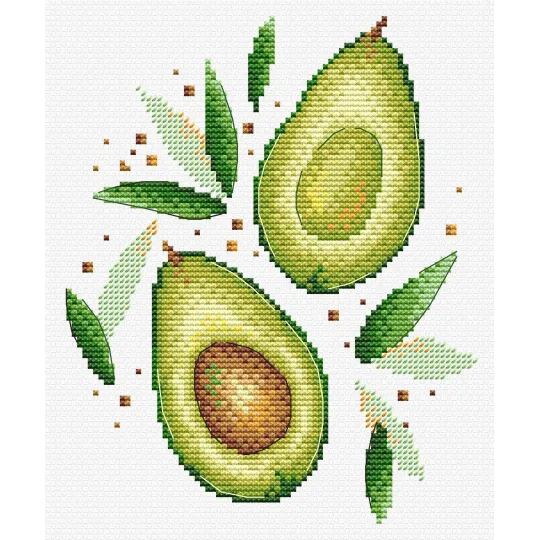 Kit de point de croix sur toile hydrosoluble Avocado SV-545