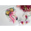 Kit de point de croix sur toile soluble dans l'eau Flamant rose d'été SV-547