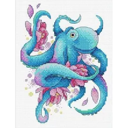 Kit de point de croix sur toile hydrosoluble Octopus SV-548