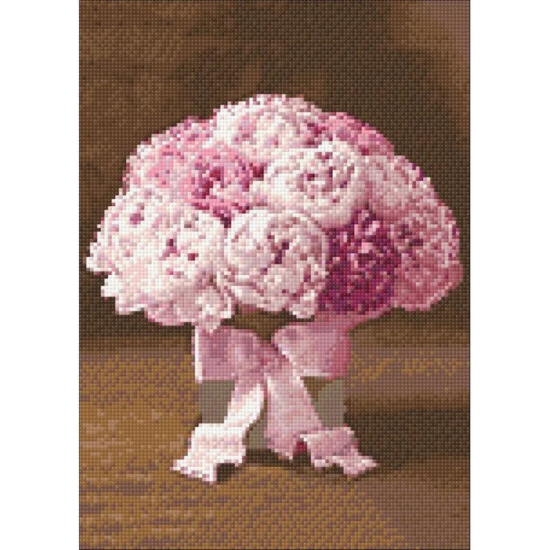 (D) Pivoines avec Ruban 27*38 cm WD003