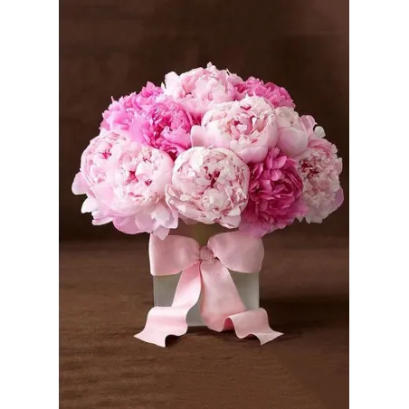 (D) Peonies with Ribbon 27*38 cm WD003