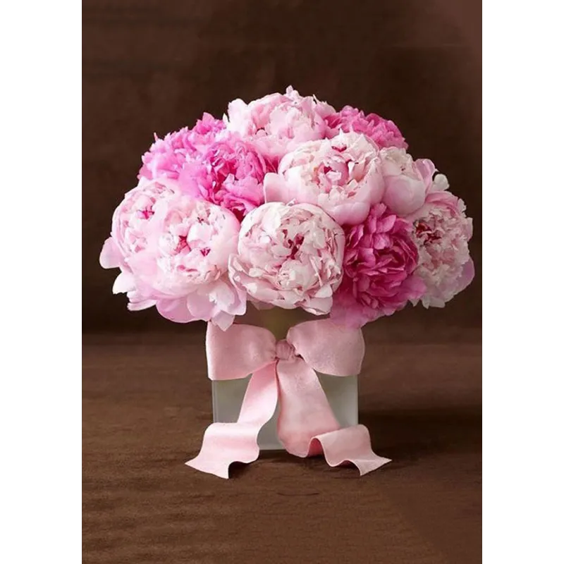 (D) Peonies with Ribbon 27*38 cm WD003