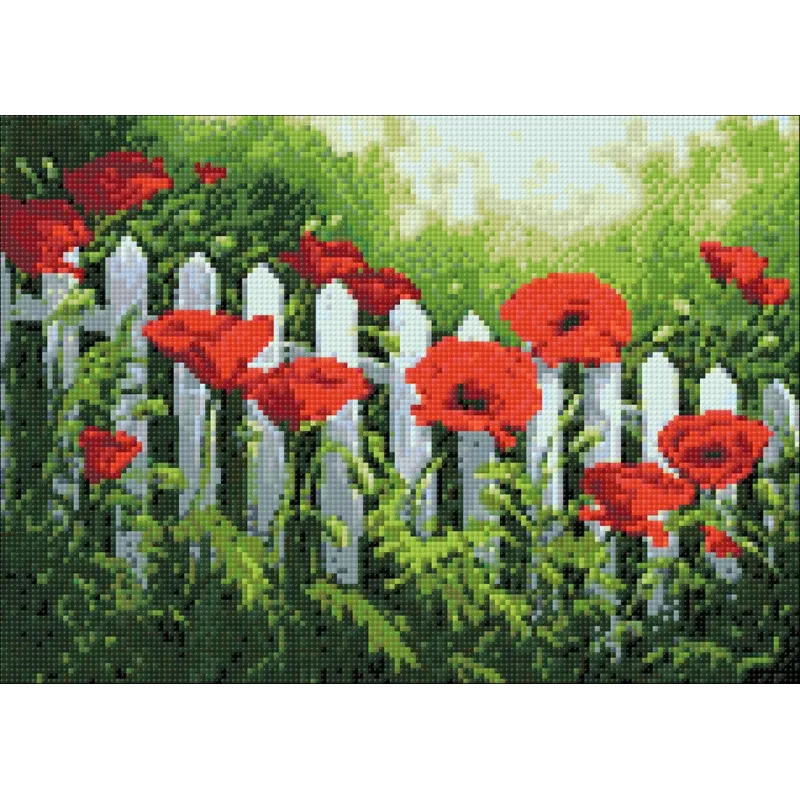 Coquelicots de jardin 38*27 cm WD008