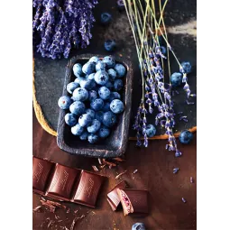 AUSVERKAUF (Nicht mehr im Sortiment) Schokolade und Blaubeeren 38*48 cm WD046