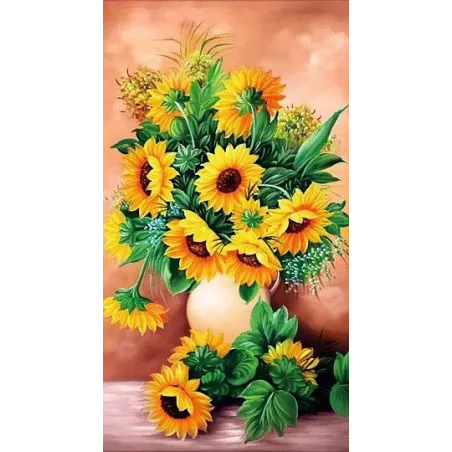 (D) Tournesols dans un vase 38*70 cm WD2334
