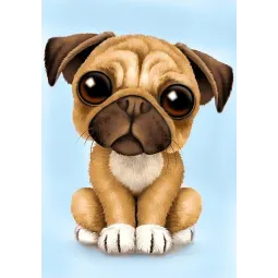 (D) Little Pug 20*30 cm WD190
