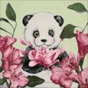 Panda et Fleurs 38*38 cm WD2341