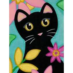 Kitty ir gėlės 15*20 cm WD2359 (D)