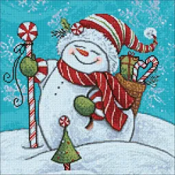 (D) Snowman with Gifts 38*38 cm WD2444
