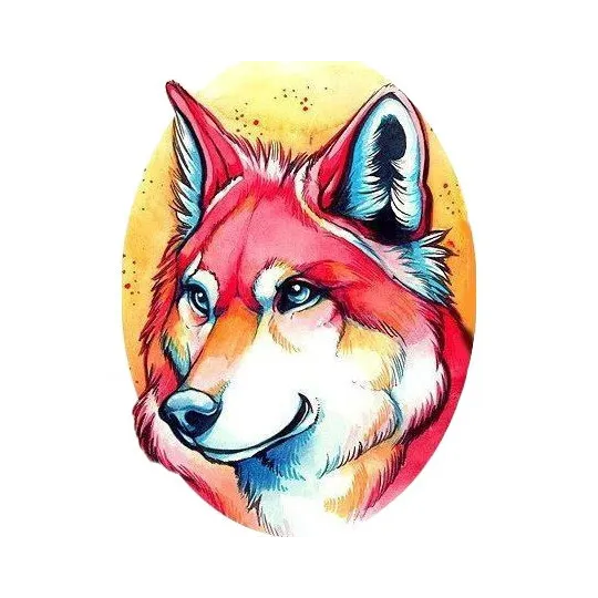 (S) Farbenfroher Husky 20*20 cm WD2376 (D)