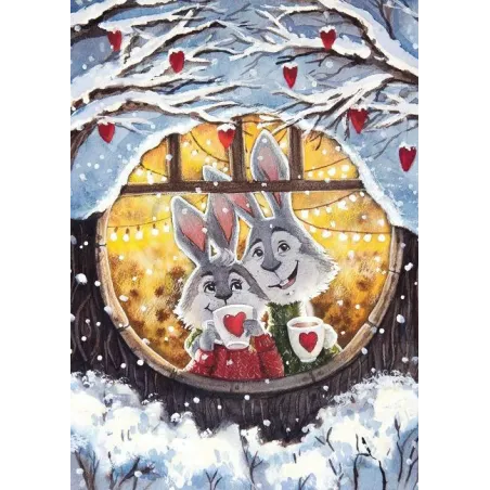 VENTE (Arrêt) Rabbits' Cosy Home 27*38 cm WD2384