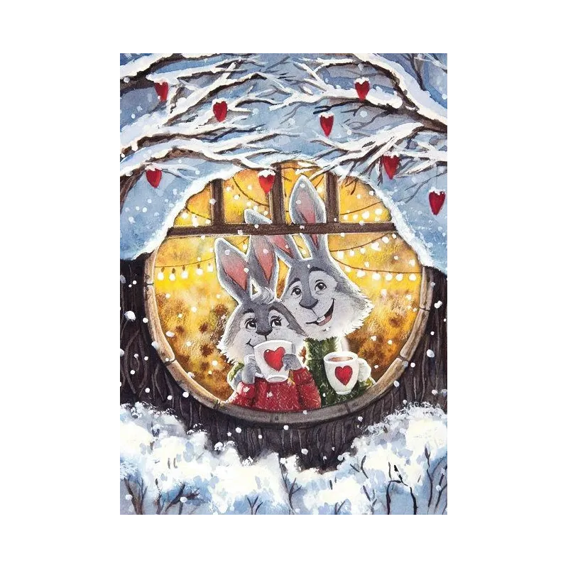 VENTE (Arrêt) Rabbits' Cosy Home 27*38 cm WD2384