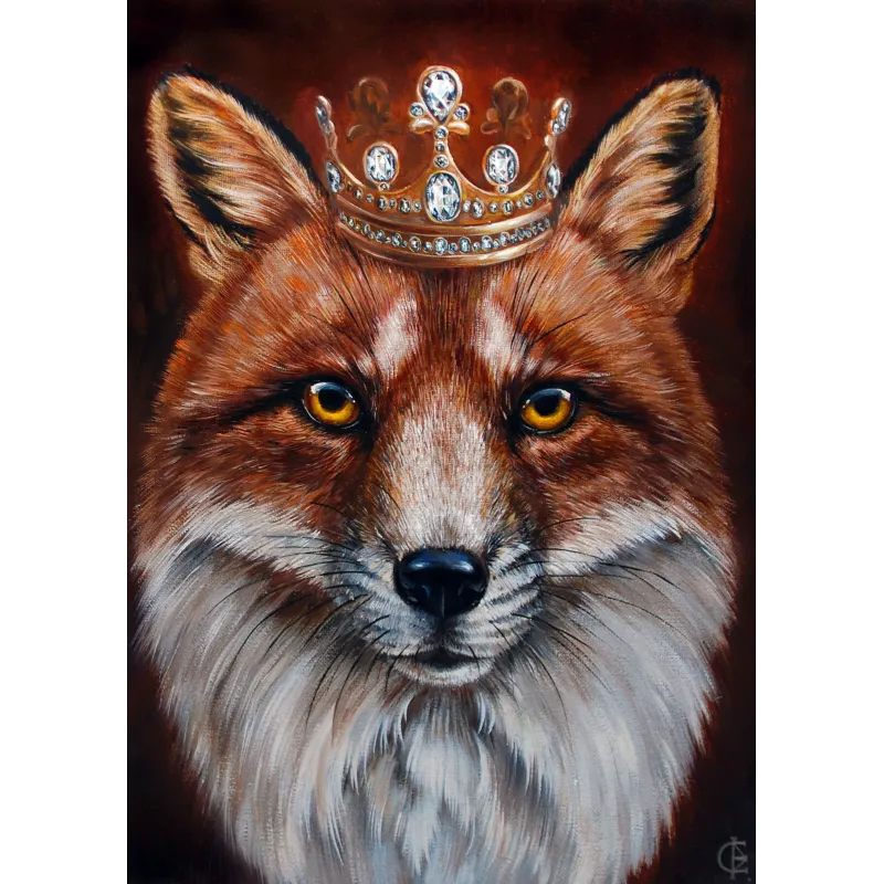 AUSVERKAUF (Abgekündigt) Fox King 27x38 cm WD2467
