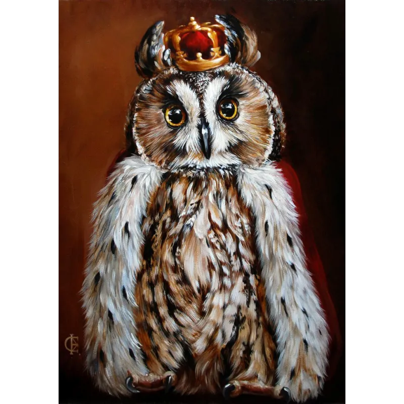 VENTE (Arrêté) Roi Hibou 27x38 cm WD2468