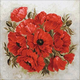 (D) Rote Mohnblumen 38x38 cm WD2470
