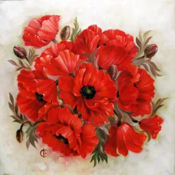 (D) Scarlet Poppies 38x38 cm WD2470