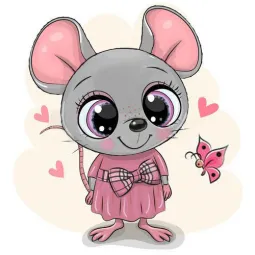 (D) Niedliche Maus 20*20 cm WD2476