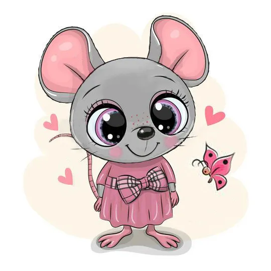 (D) Niedliche Maus 20*20 cm WD2476