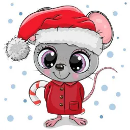 (D) Christmas Mouse 20*20 cm WD2478