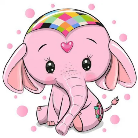 (D) Rosa Elefant 20*20 cm WD2480