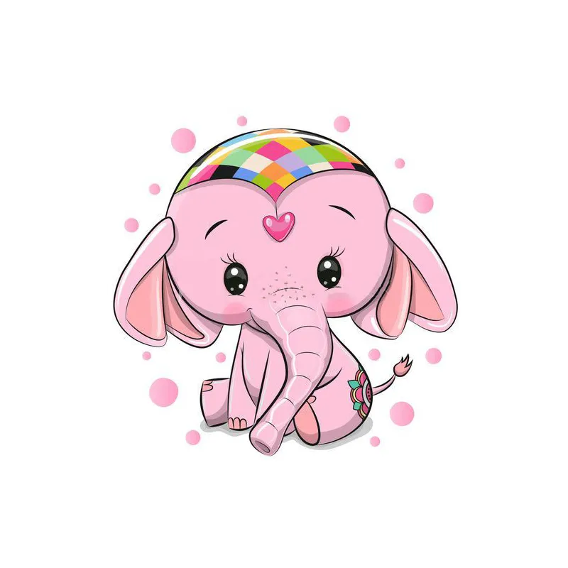 (D) Éléphant Rose 20*20 cm WD2480