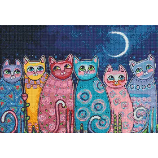 (D) Chats colorés 70*48 cm WD2390