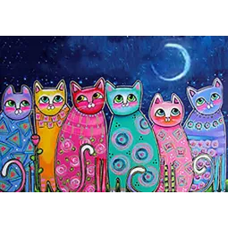 (D) Chats colorés 70*48 cm WD2390
