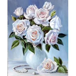 Bouquet de roses blanches 40*50 cm WD2617