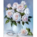 Bouquet de roses blanches 40*50 cm WD2617